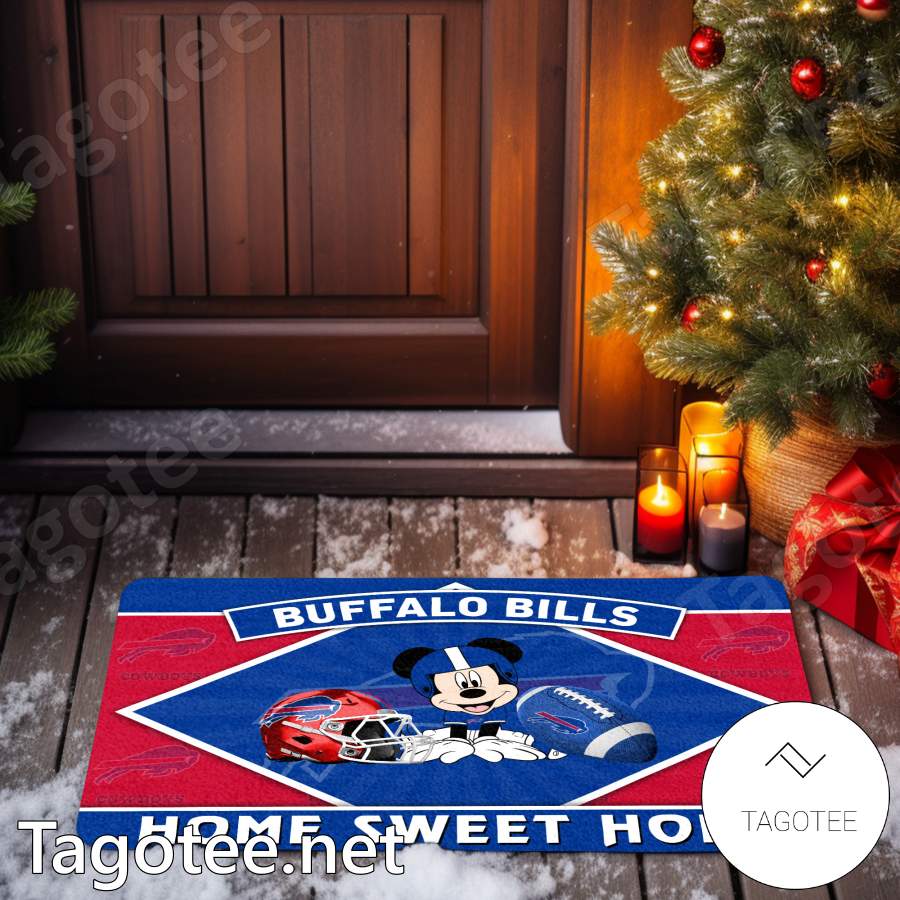 Buffalo Bills Mickey Mouse Home Sweet Home Doormat y