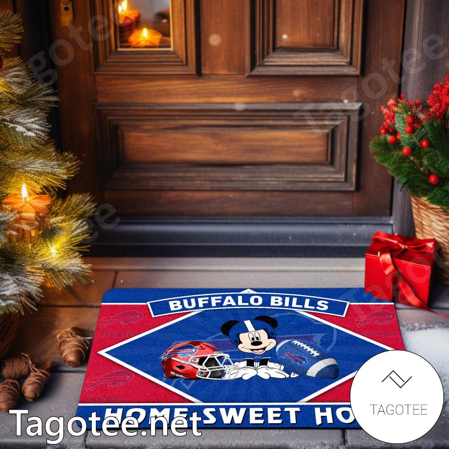 Buffalo Bills Mickey Mouse Home Sweet Home Doormat