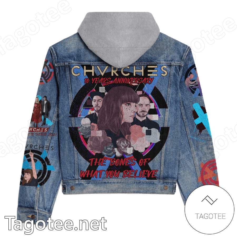 Chvrches 10 Years Anniversary The Bones Of What You Believe Hooded Jean Jacket b