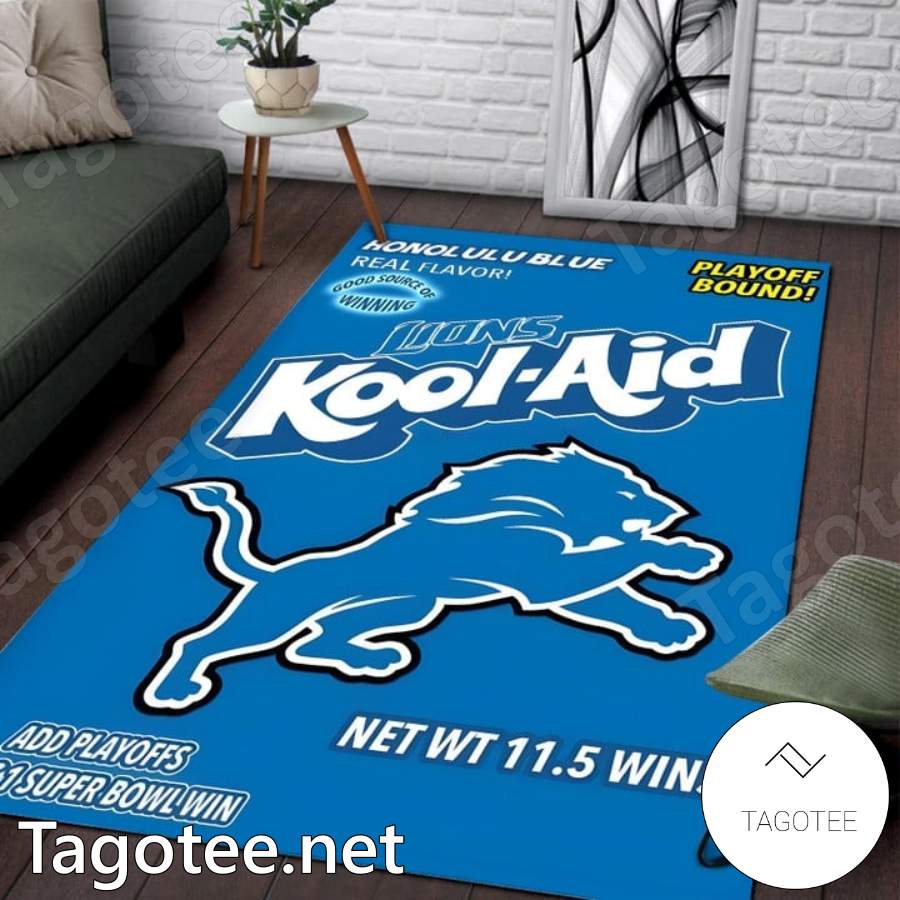Detroit Lions Kool-aid Rug Carpet b