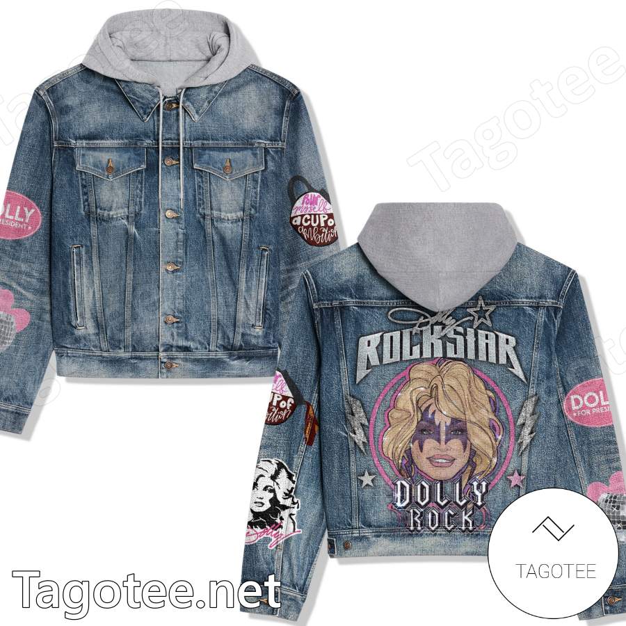 Dolly Parton Rockstar Dolly Rock Hooded Denim Jacket