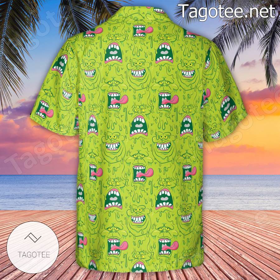 Funny Face Expression Slimer Ghostbusters Hawaiian Shirt c