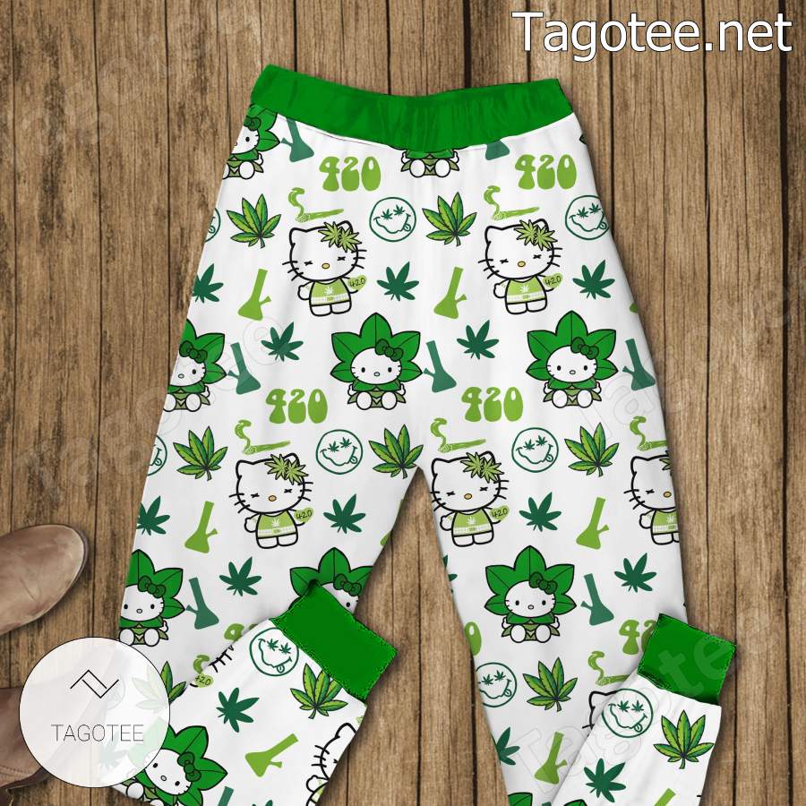 Hello Kitty 420 Weed Pajamas Set b