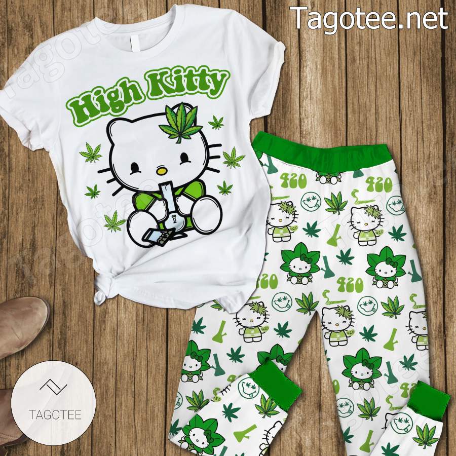 Hello Kitty 420 Weed Pajamas Set
