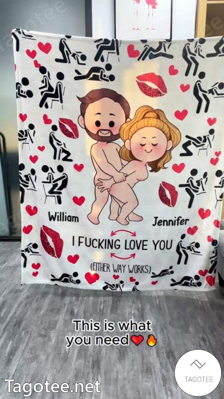 I Fucking Love You Funny Personalized Blanket