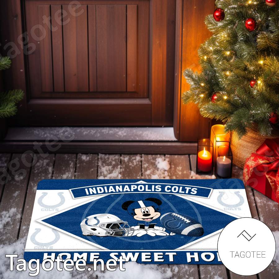 Indianapolis Colts Mickey Mouse Home Sweet Home Doormat y