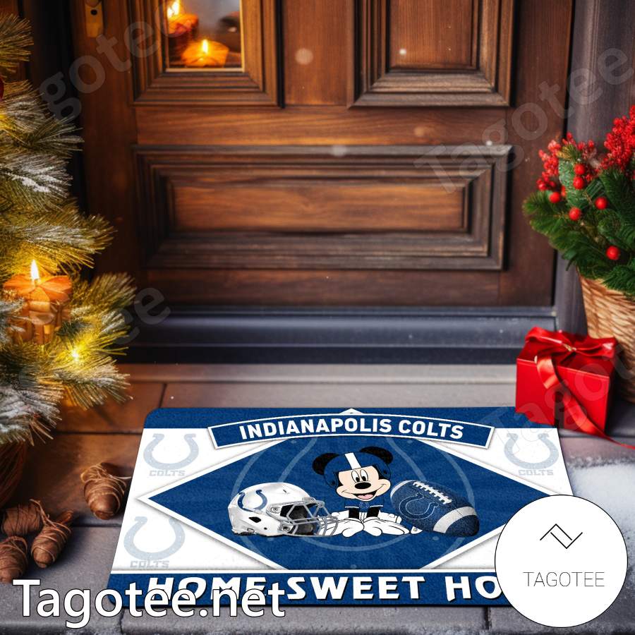 Indianapolis Colts Mickey Mouse Home Sweet Home Doormat