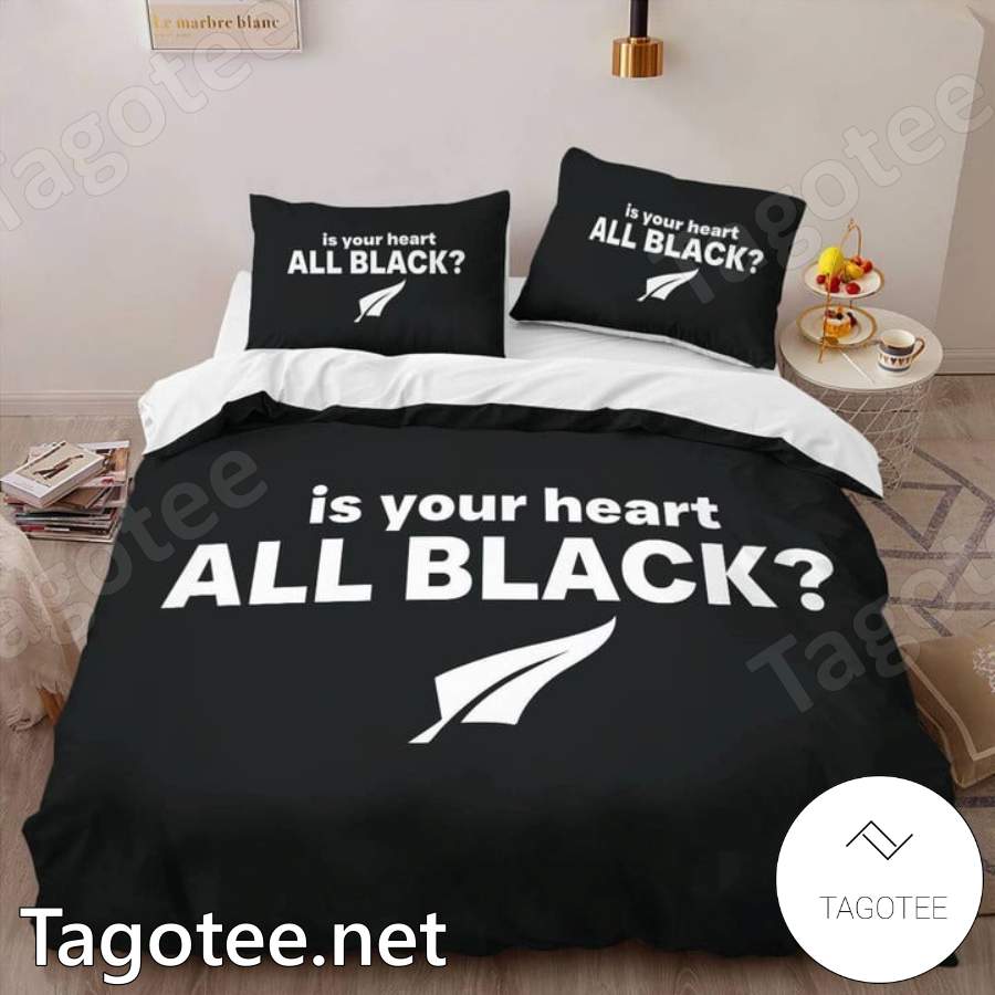 Is Your Heart All Black Bedding Set a