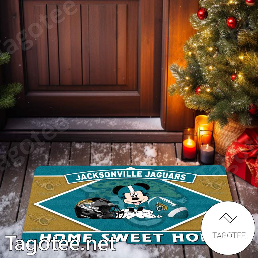 Jacksonville Jaguars Mickey Mouse Home Sweet Home Doormat y