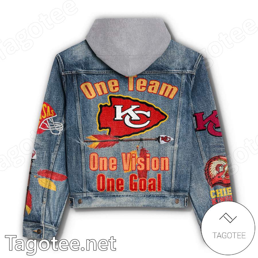 Kansas City Chief One Team One Vision One Goal Hooded Denim Jacket ...