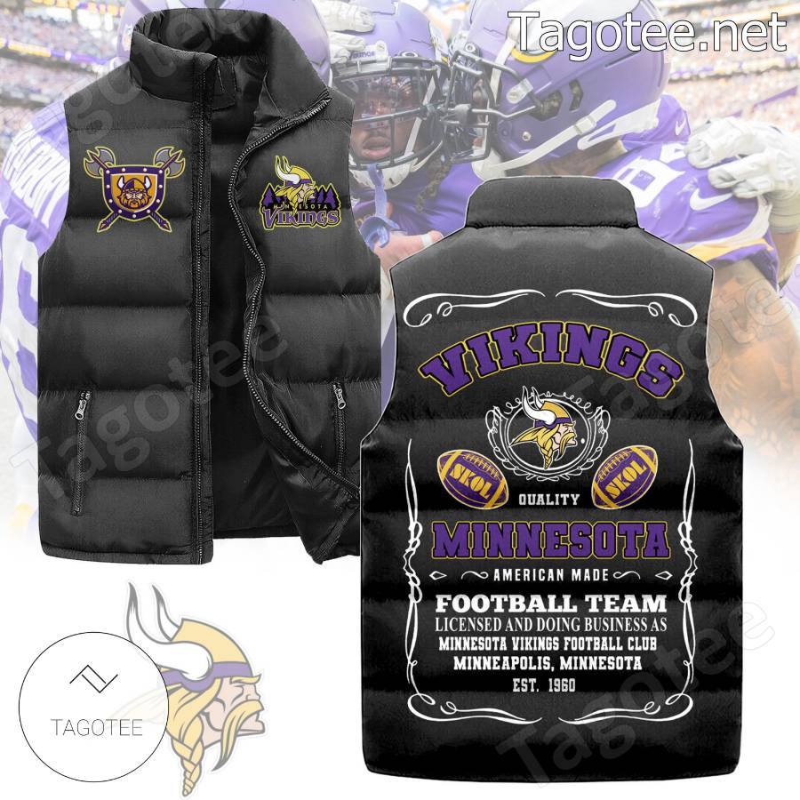 Minnesota Vikings Football Team Puffer Vest