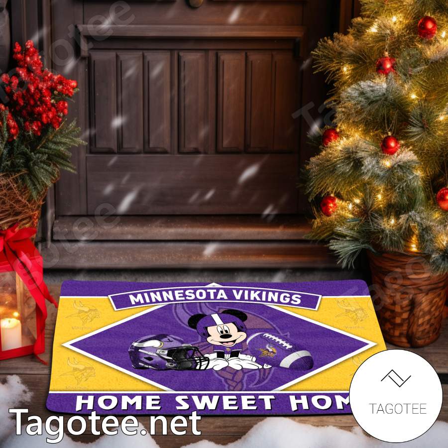Minnesota Vikings Mickey Mouse Home Sweet Home Doormat a