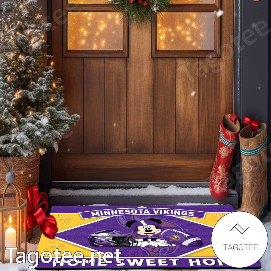Minnesota Vikings Mickey Mouse Home Sweet Home Doormat x