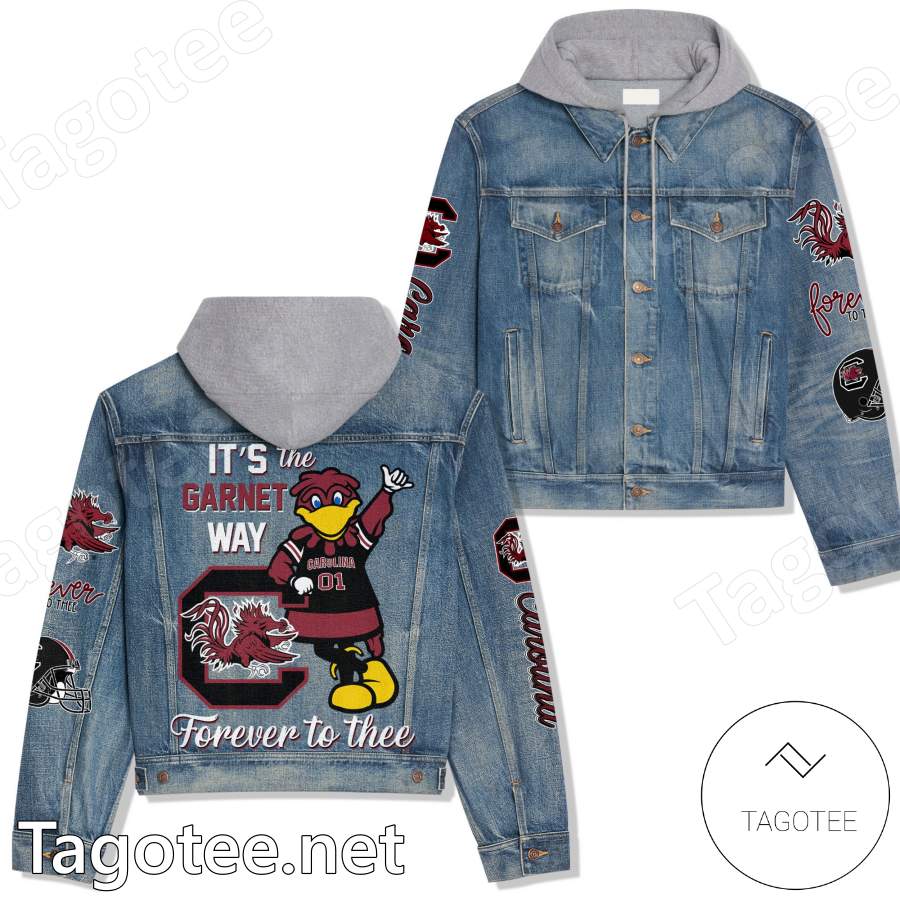 South Carolina Gamecocks It's The Garnet Way Forever To Thee Hooded Denim Jacket
