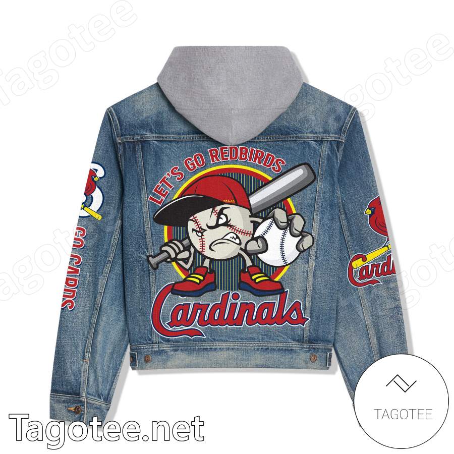 St. Louis Cardinals Let's Go Redbirds Hooded Denim Jacket b