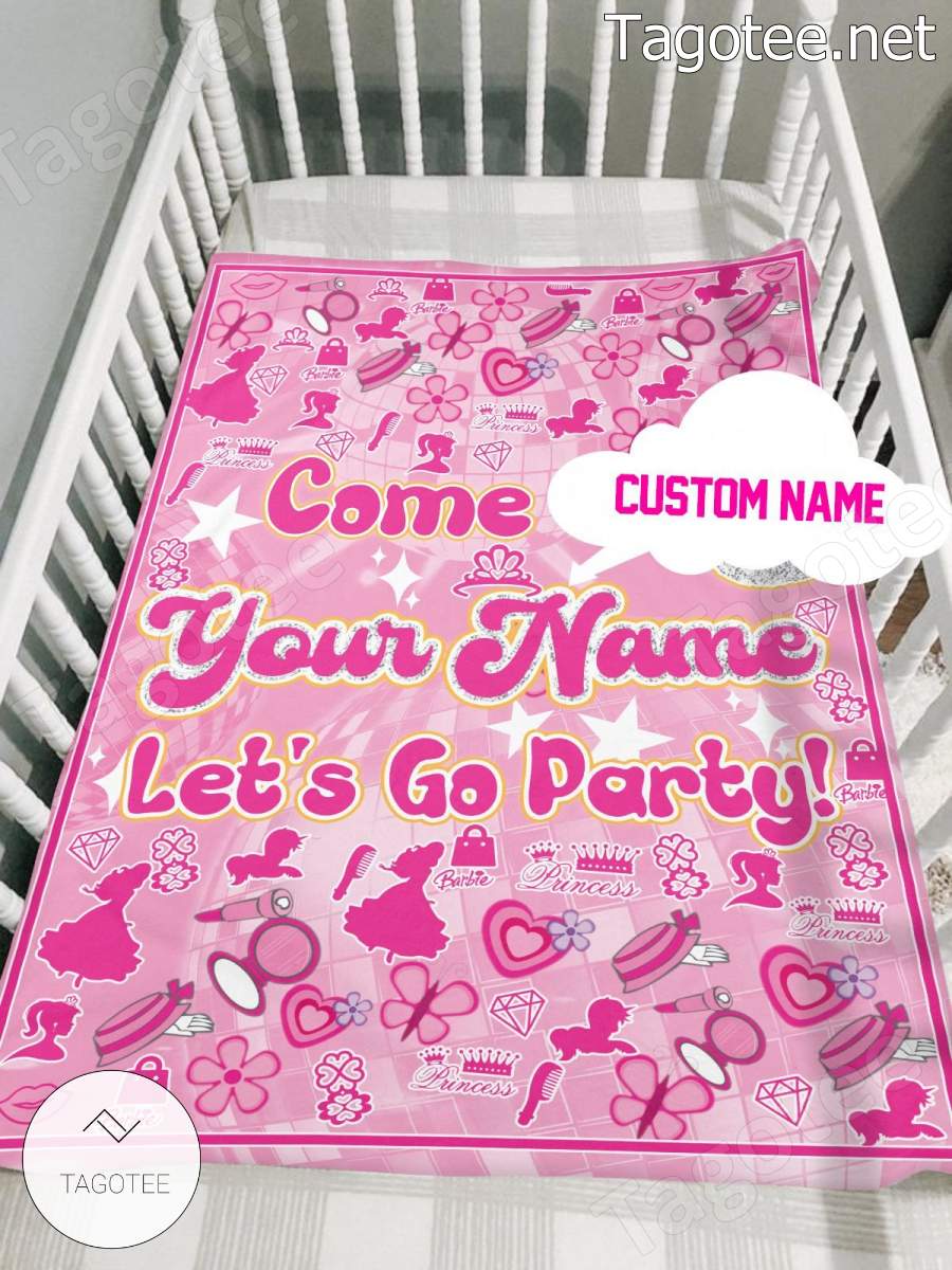 Barbie Come On Let's Go Party Personalized Blanket a