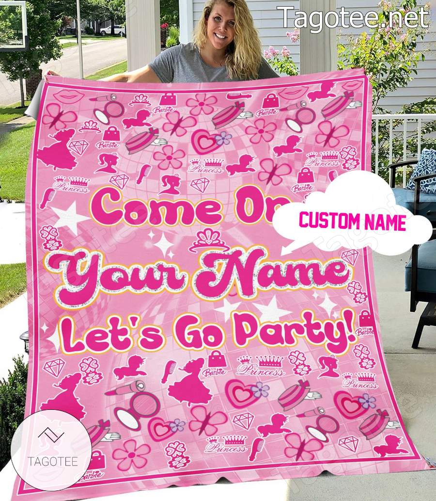 Barbie Come On Let's Go Party Personalized Blanket