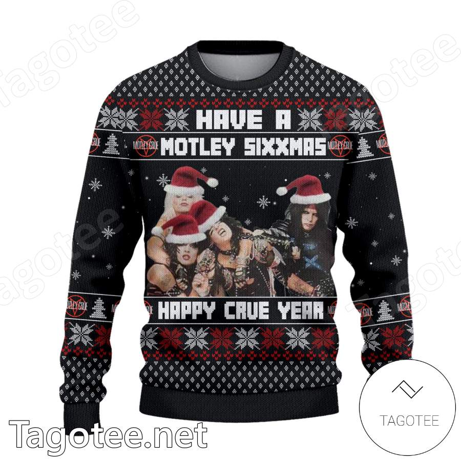 Have A Motley Sixxmas Happy Crue Year Ugly Christmas Sweater b