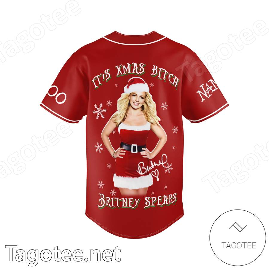 It's Xmas Bitch Britney Spears Personalized Baseball Jersey b
