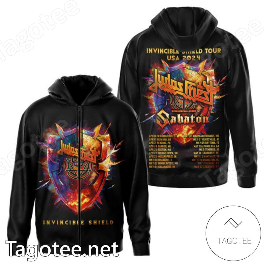 Judas Priest Invincible Shield Tour Usa 2024 T-shirt, Hoodie y