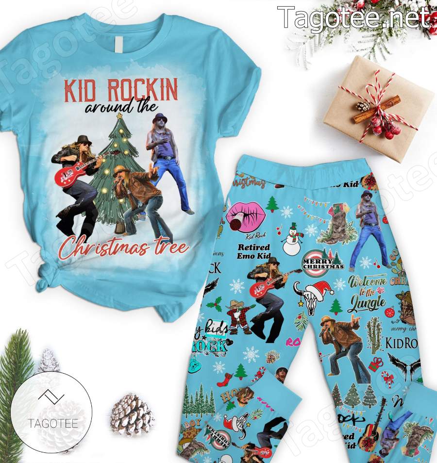 Kid Rockin Around The Christmas Tree Pajamas Set - Tagotee