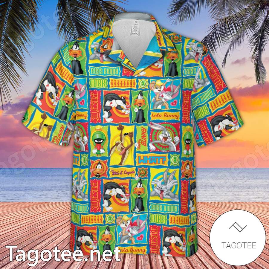 Looney Toon Cartoon Characters Hawaiian Shirt b