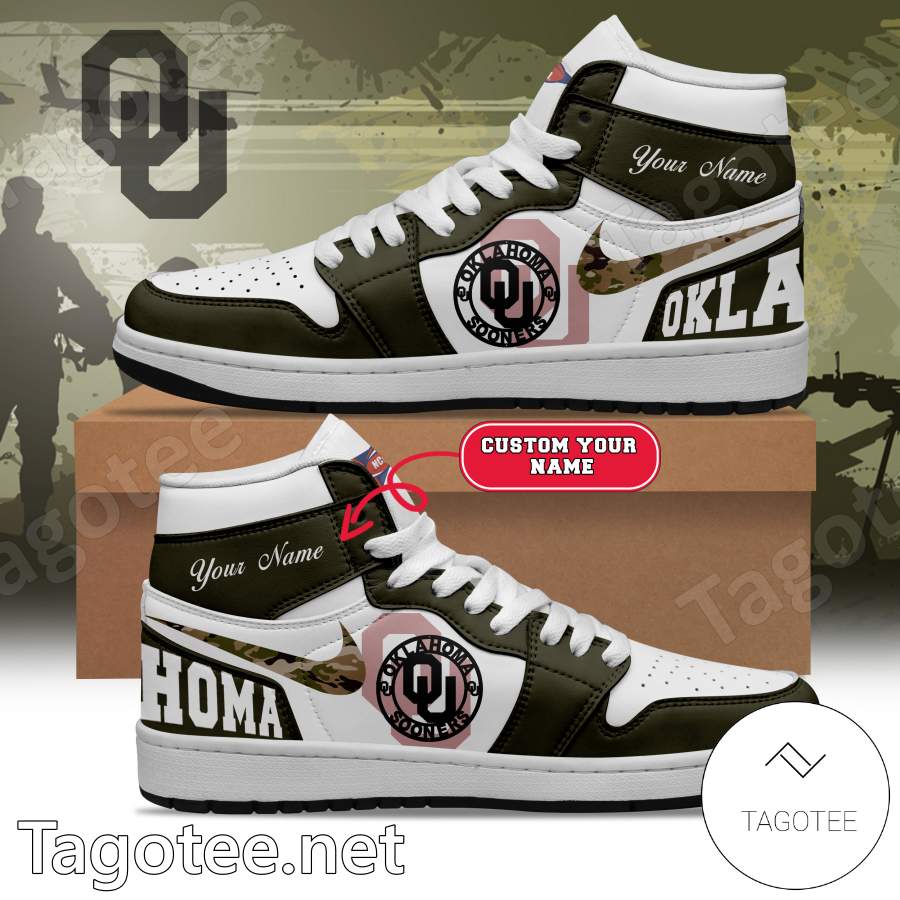 Ncaa Oklahoma Sooner Camo 2023 Personalized Air Jordan High Top Shoes