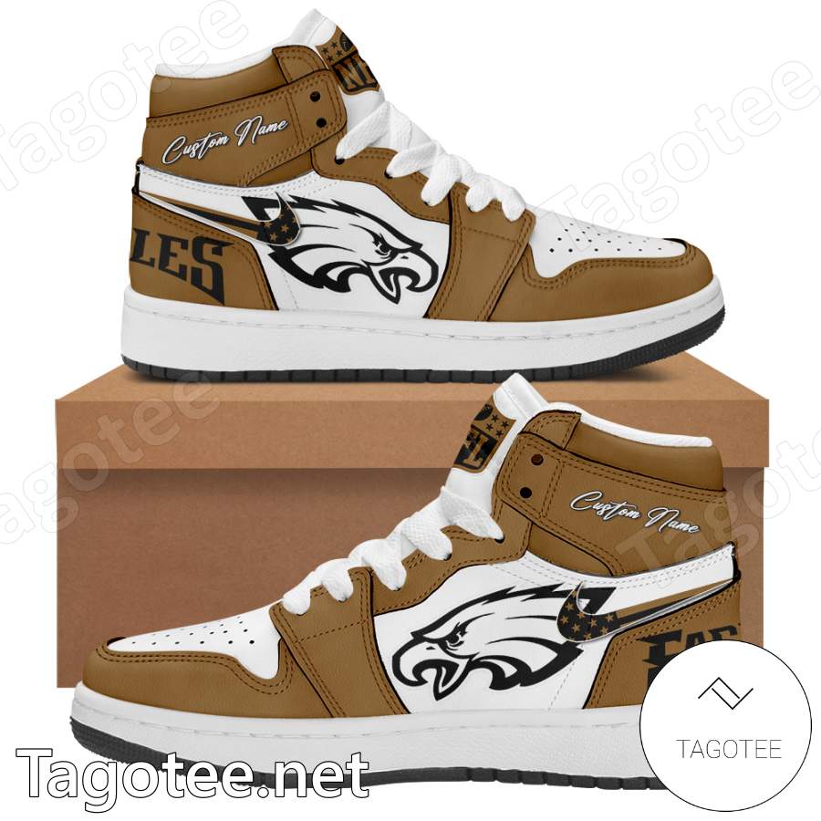 Philadelphia Eagles NFL Salute To Service Personalized Air Jordan High Top Shoes