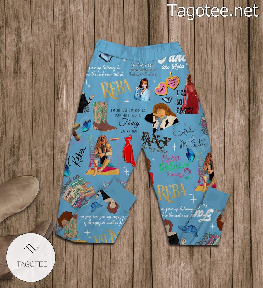 Reba I Might Have Been Born Just Plain White Trash But Fancy Was My Name Pajamas Set b