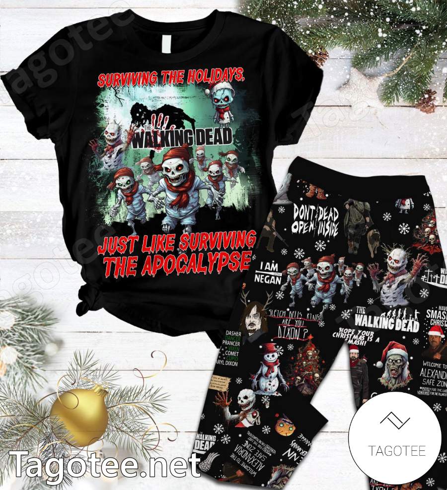 Surviving The Holidays The Walking Dead Just Like Surviving The Apocalypse Pajamas Set