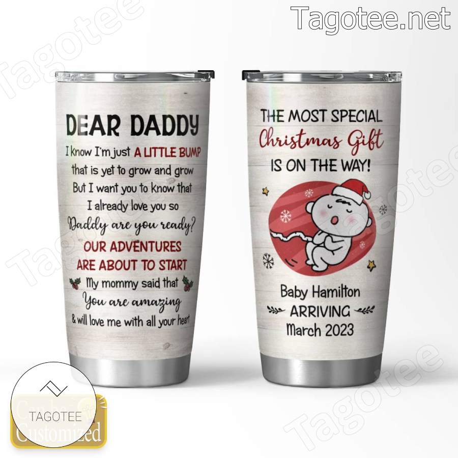 The Most Special Christmas Is On The Way Baby Personalized Tumbler b