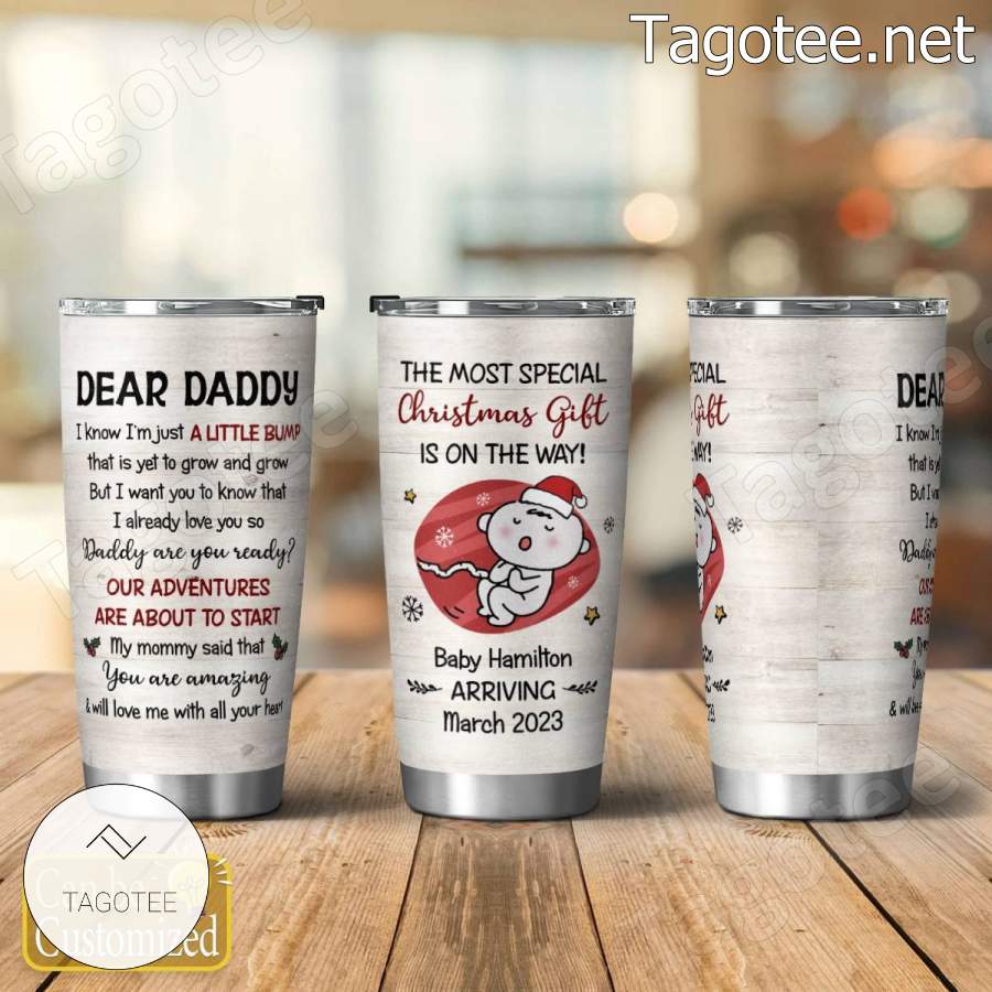 The Most Special Christmas Is On The Way Baby Personalized Tumbler